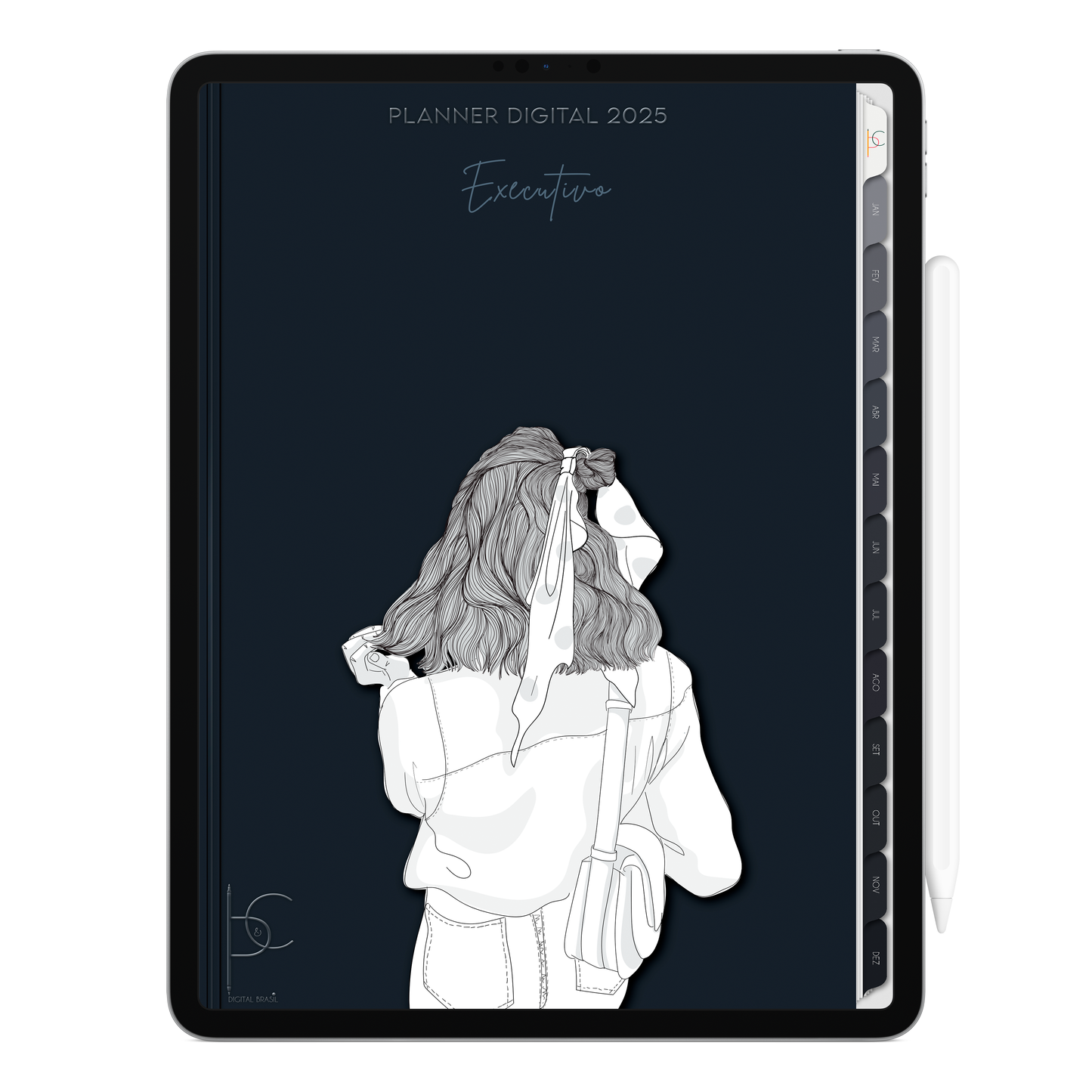 Planner Digital Vertical Executivo 2025 Essência Natural pt-BR • Para iPad e Tablet Android • Download Imediato