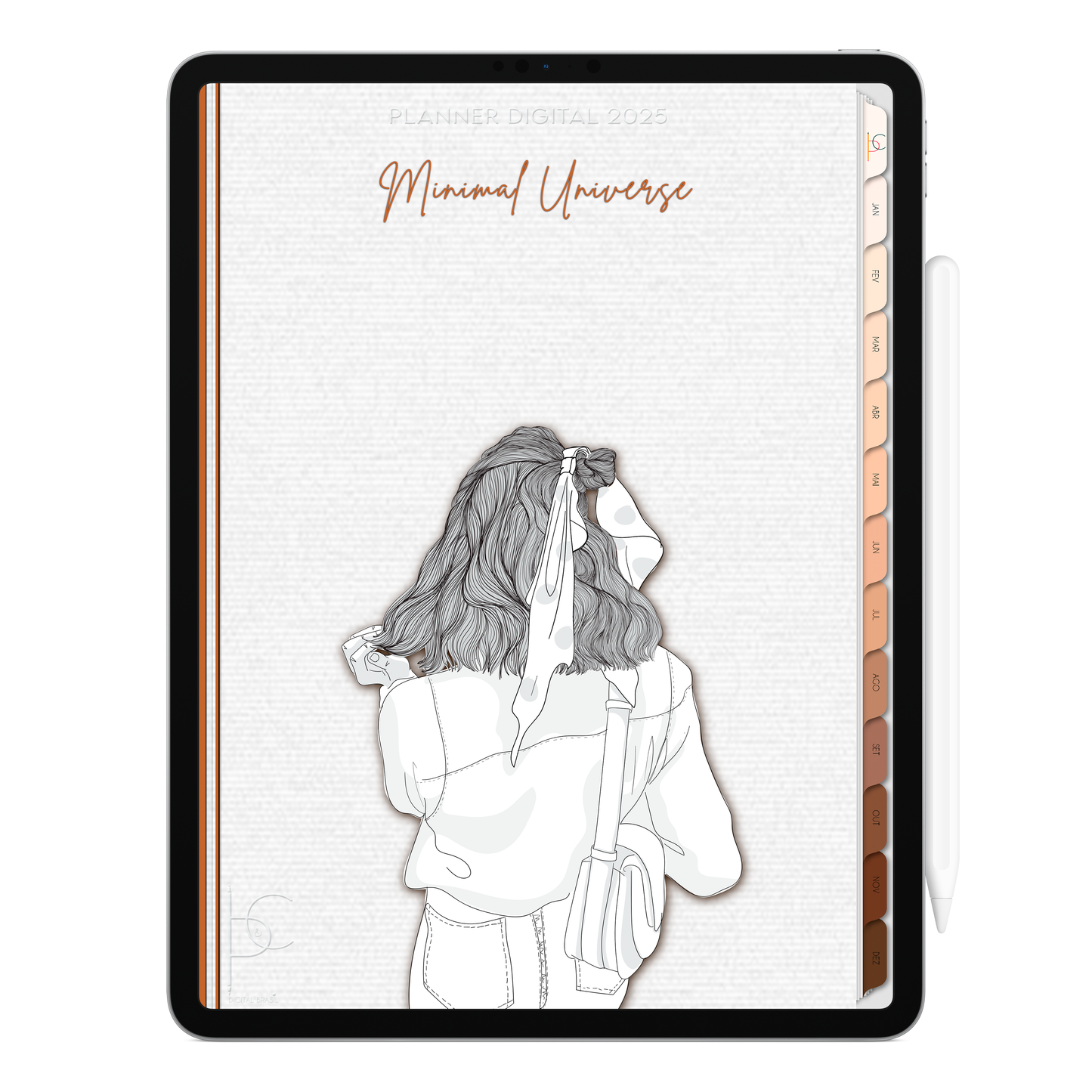 Planner Digital Vertical Minimal Universe 2025 Raízes do Ser pt-BR • Para iPad e Tablet Android • Download Imediato