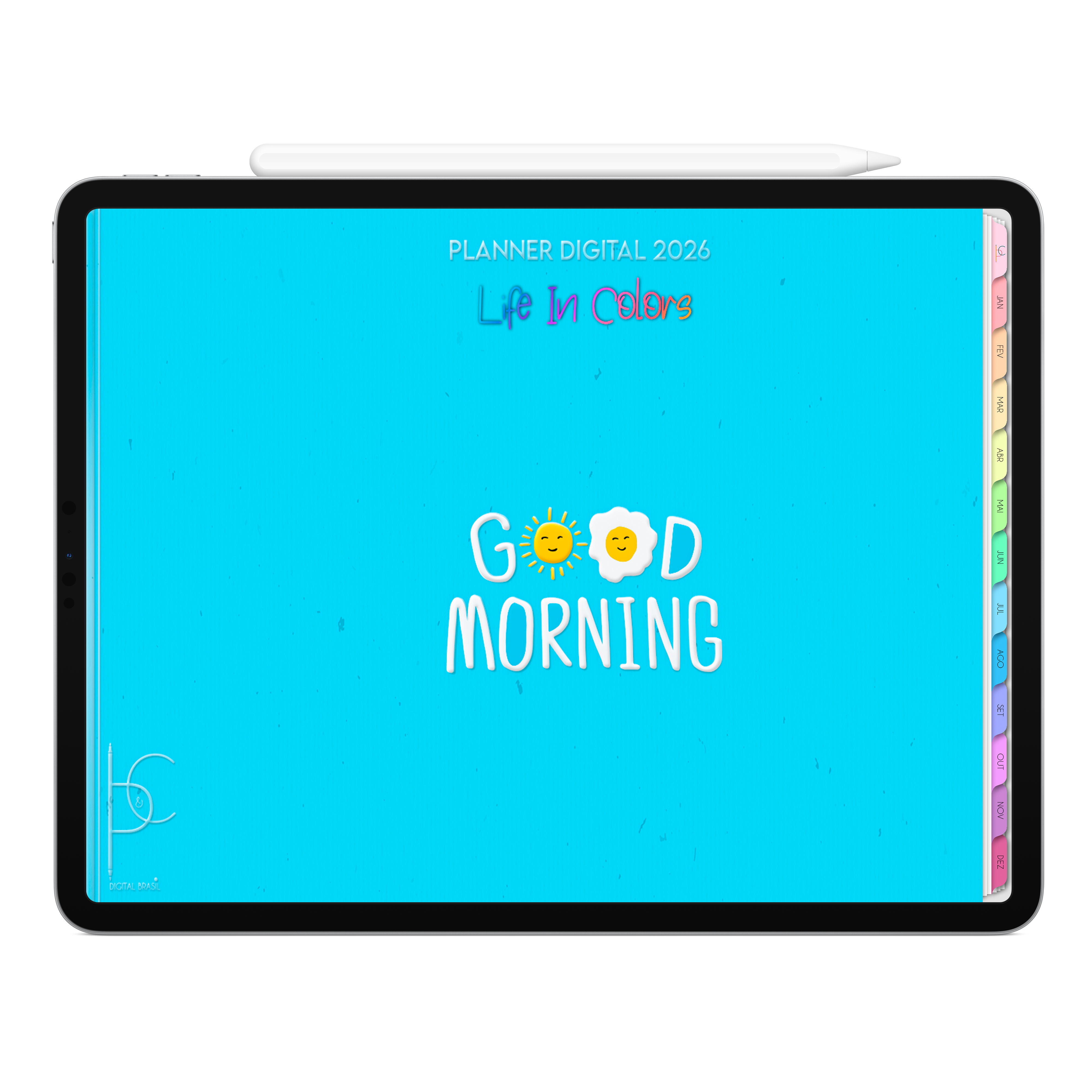 Planner Digital 2026 Life In Colors Horizontal Prece em Movimento