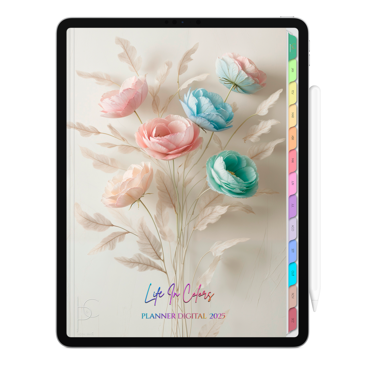 Planner Digital Vertical Life In Colors 2025 Energia Criativa pt-BR • Para iPad e Tablet Android • Download Imediato