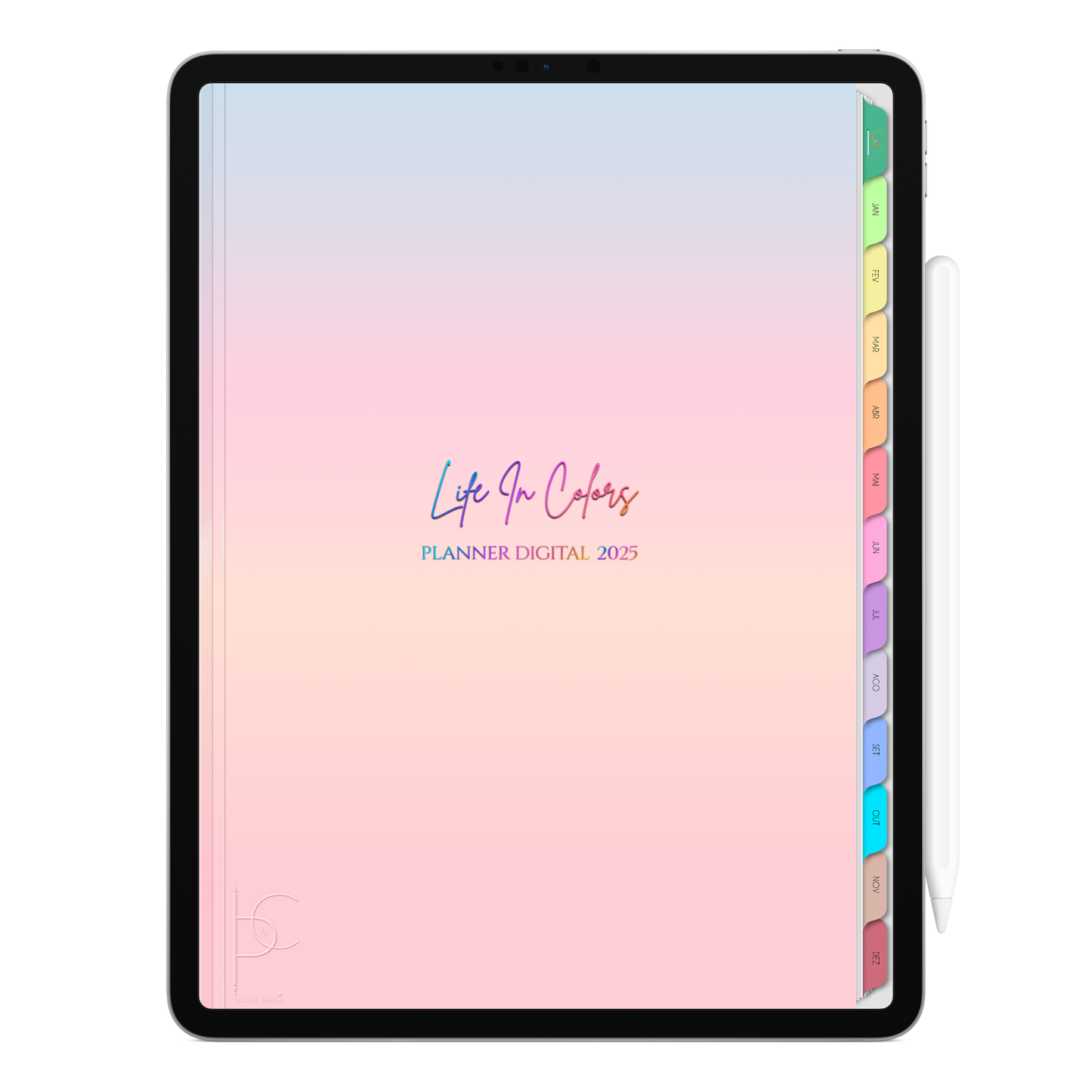Planner Digital Vertical Life In Colors 2025 Poema e Paz pt-BR • Para iPad e Tablet Android • Download Imediato