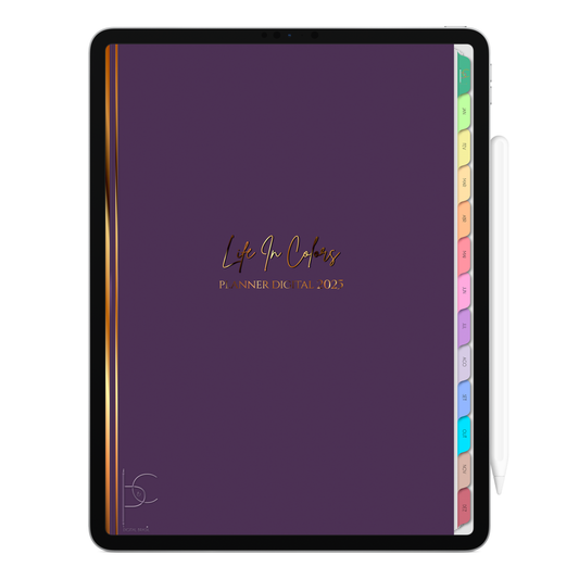 Planner Digital Vertical Life In Colors 2025 Voz do Coração pt-BR • Para iPad e Tablet Android • Download Imediato