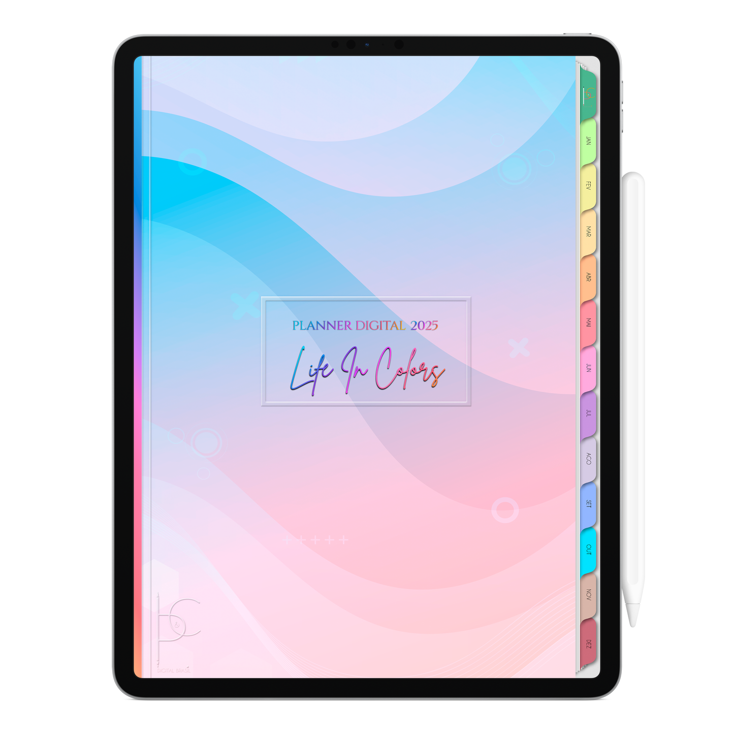 Planner Digital Vertical Life In Colors 2025 Silêncio Vibrante pt-BR • Para iPad e Tablet Android • Download Imediato