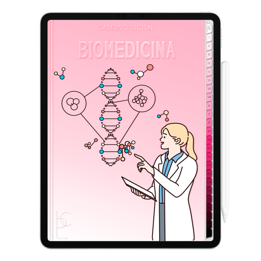 Caderno Digital Blush Biomedicina O Código da Vida 24 Matérias • Para iPad e Tablet Android • Download instantâneo • Sustentável