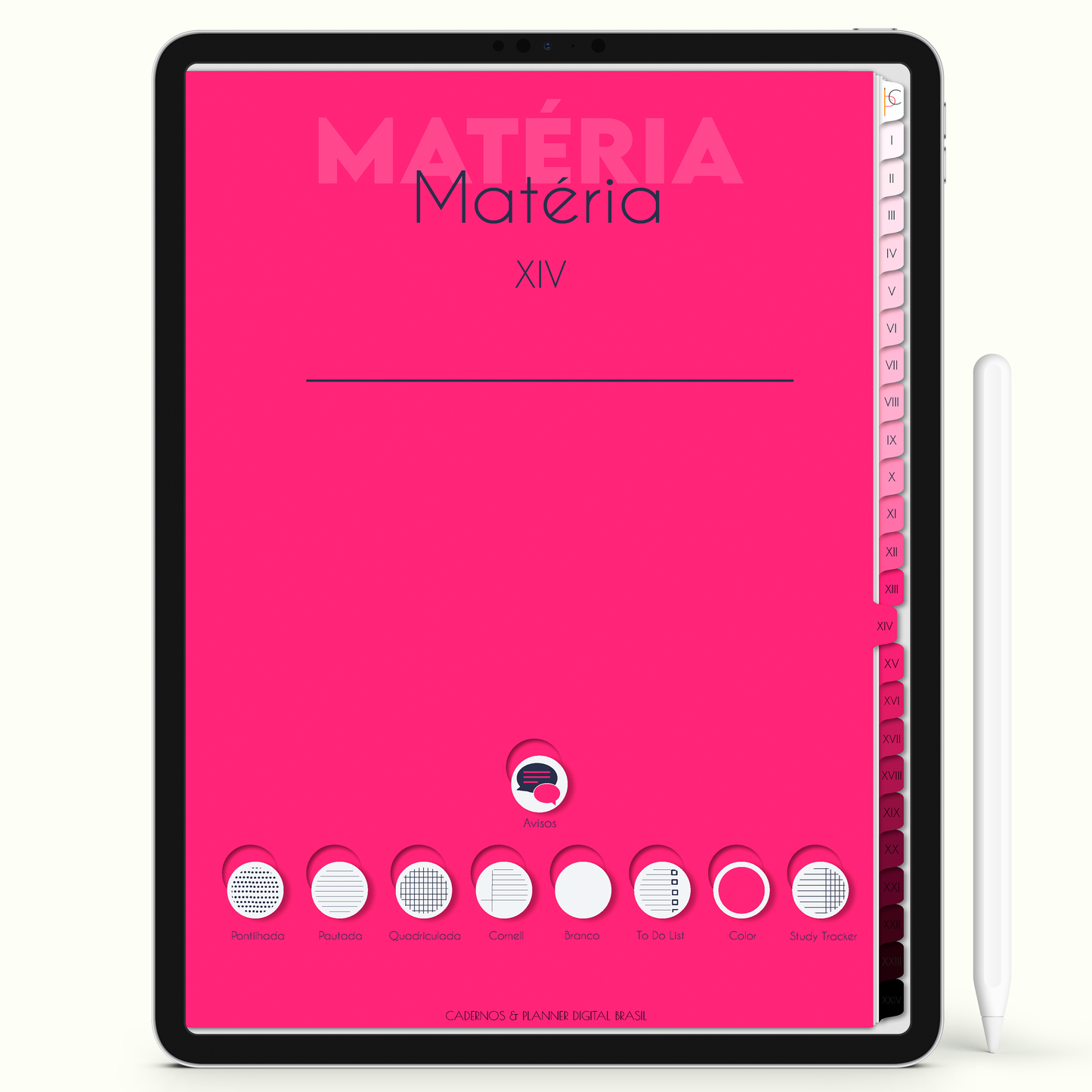 Caderno Digital Blush Pedagogia Realização Suprema 24 Matérias • Para iPad e Tablet Android • Download instantâneo • Sustentável