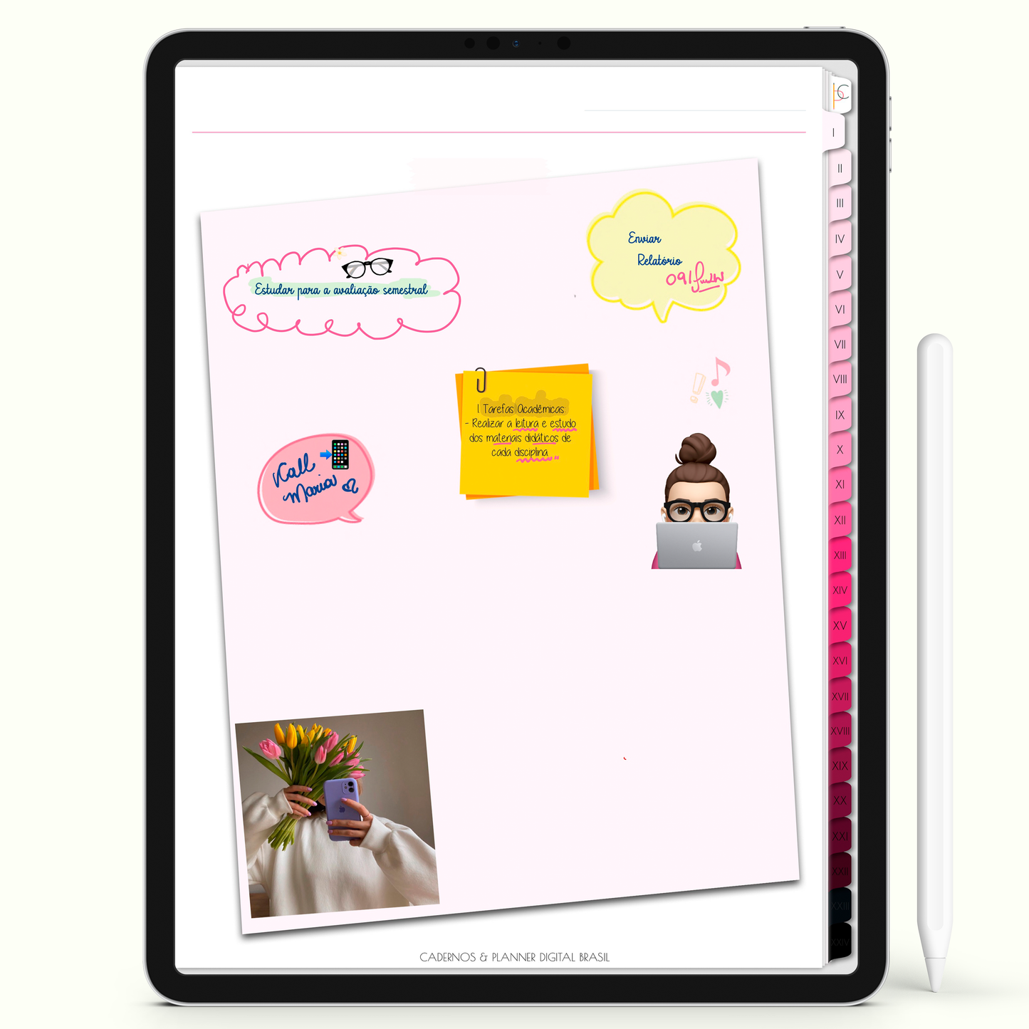 Caderno Digital Blush Biomedicina Origem da Vida 24 Matérias • Para iPad e Tablet Android • Download instantâneo • Sustentável