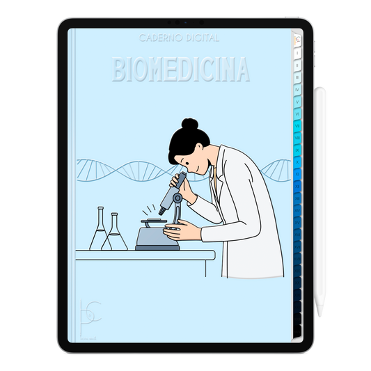 Caderno Digital Blue Biomedicina Observação e Descoberta 24 Matérias • Para iPad e Tablet Android • Download instantâneo • Sustentável