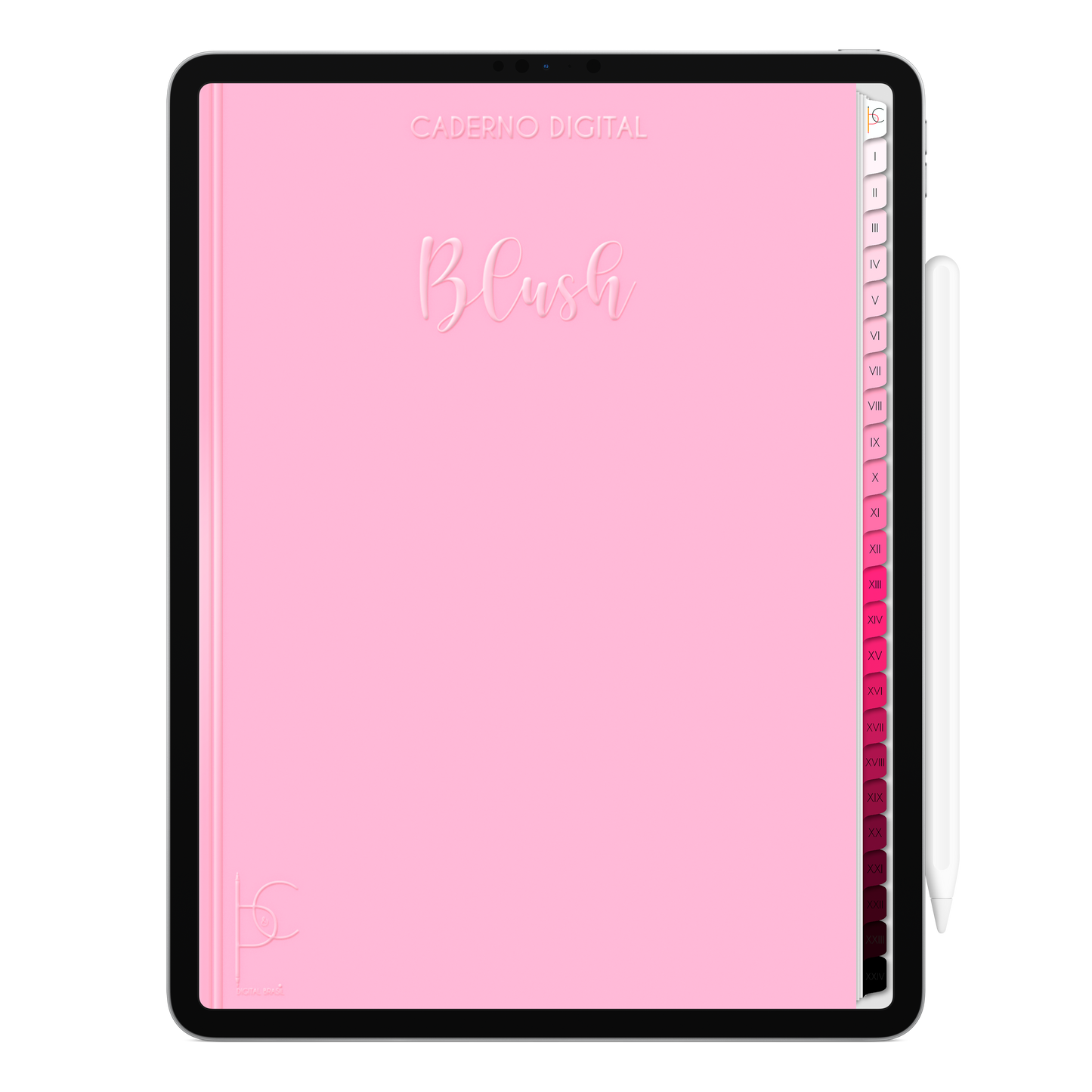 Caderno Digital Blush Amor Amor 24 Matérias • Para iPad e Tablet Android • Download instantâneo • Sustentável
