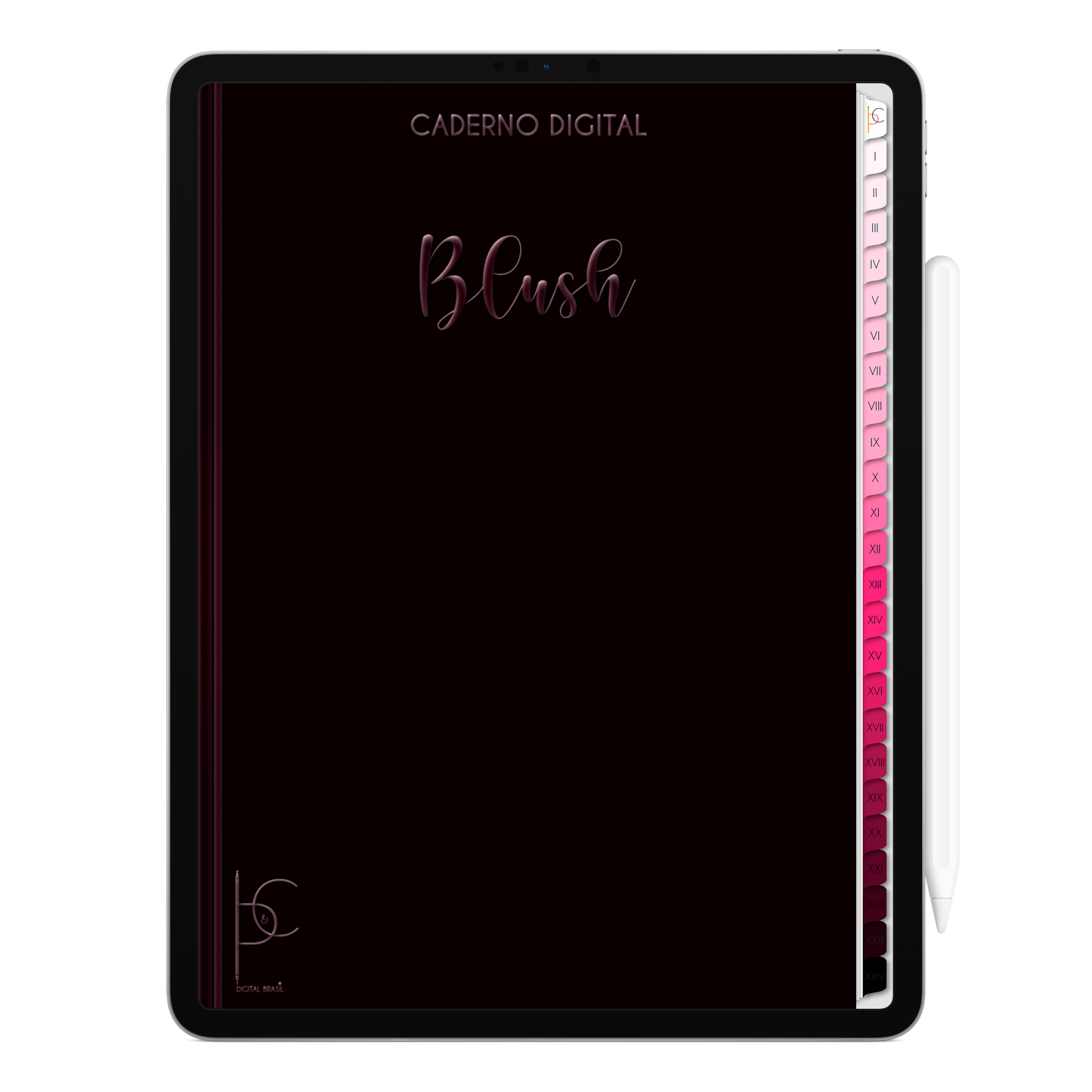Caderno Digital Blush Bela Noite 24 Matérias • iPad Tablet Android • Download instantâneo • Sustentável