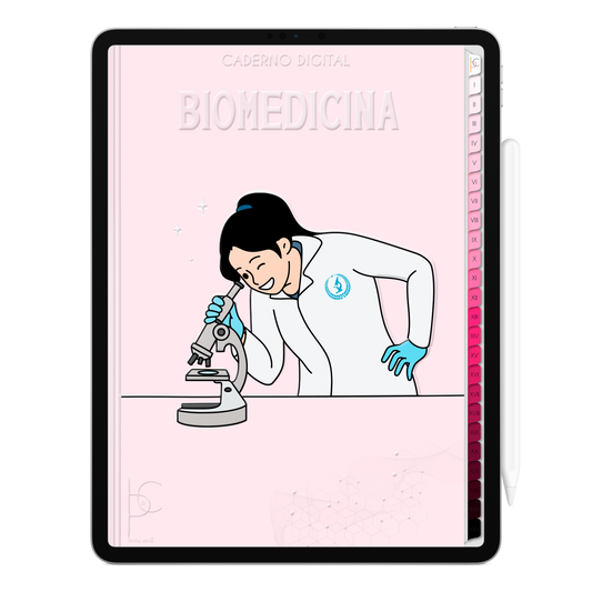 Caderno Digital Blush Biomedicina Dedicação Científica 24 Matérias • Para iPad e Tablet Android • Download instantâneo • Sustentável