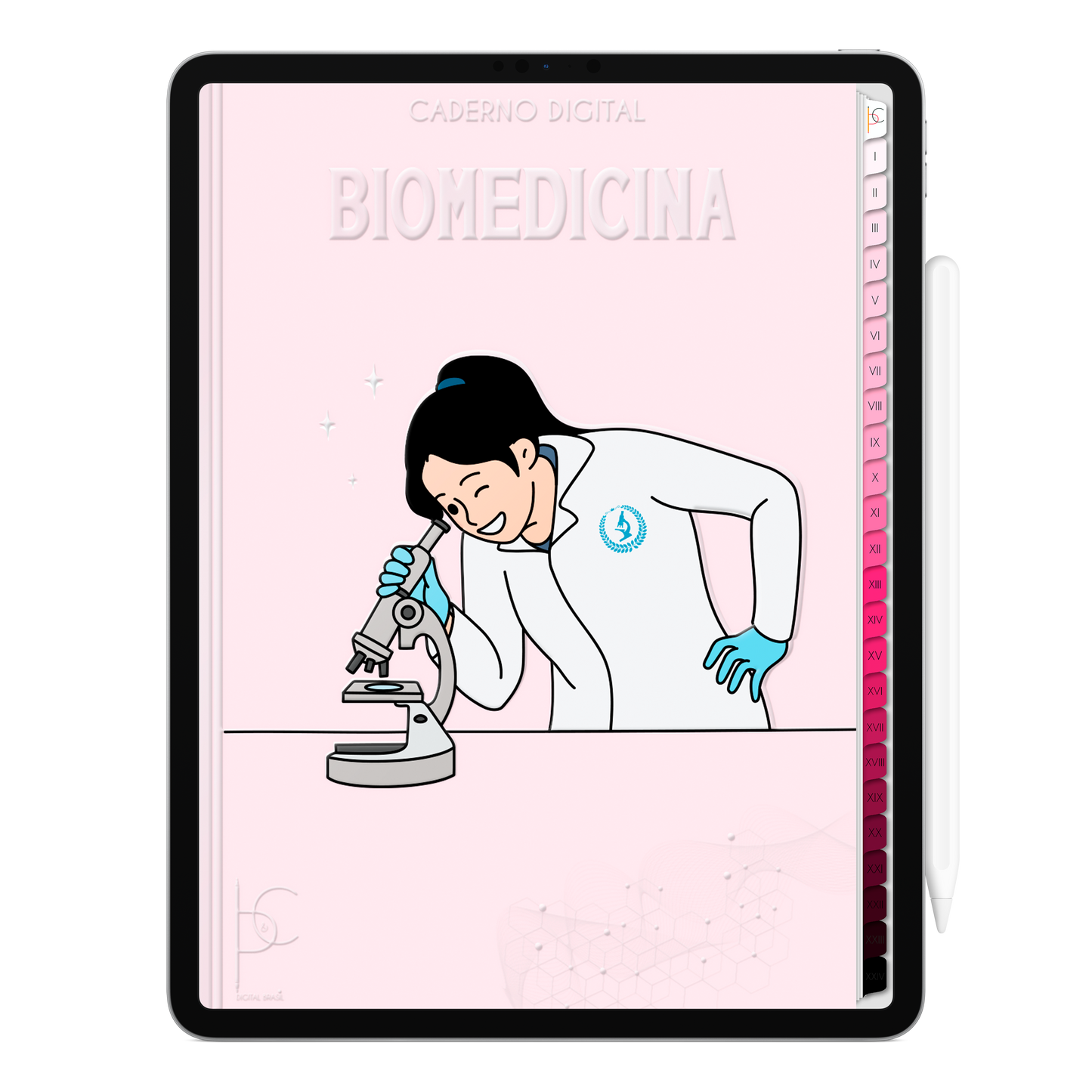 Caderno Digital Blush Biomedicina Dedicação Científica 24 Matérias • Para iPad e Tablet Android • Download instantâneo • Sustentável