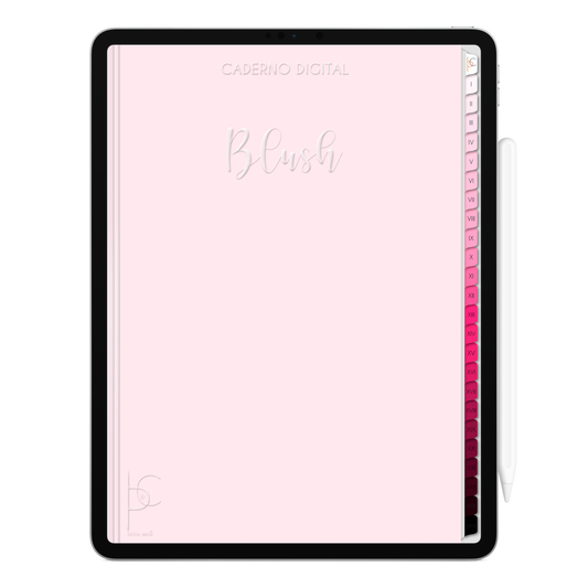 Caderno Digital Blush Delicadeza 24 Matérias • iPad e Tablet Android • Download instantâneo • Sustentável