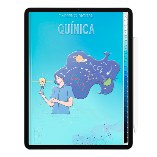 Caderno Digital Blue Química Descobertas que Transformam 24 Matérias • Para iPad e Tablet Android • Download instantâneo • Sustentável