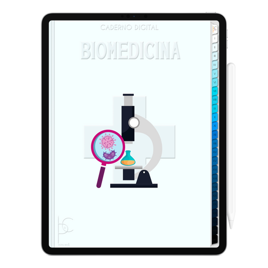 Caderno Digital Blue Biomedicina Experimento Científico 24 Matérias • Para iPad e Tablet Android • Download instantâneo • Sustentável