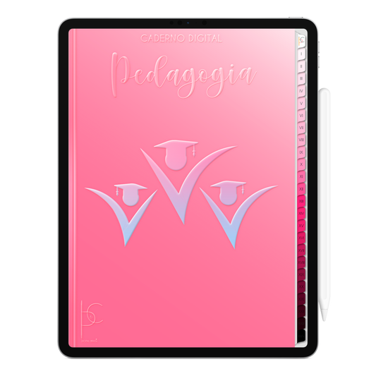 Caderno Digital Blush Pedagogia Heróis em Equipe 24 Matérias • Para iPad eTablet Android • Download instantâneo • Sustentável