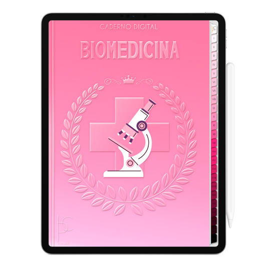 Caderno Digital Blush Biomedicina Lab Pink  24 Matérias • Para iPad e Tablet Android • Download instantâneo • Sustentável