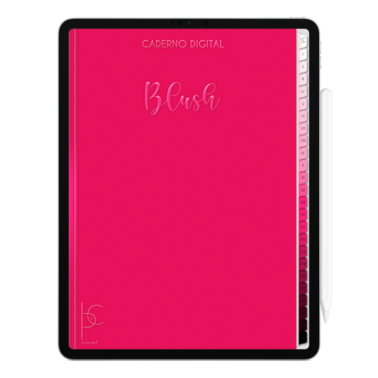 Caderno Digital Blush Linda e Rosa 24 Matérias • Para iPad Tablet Android • Download instantâneo • Sustentável