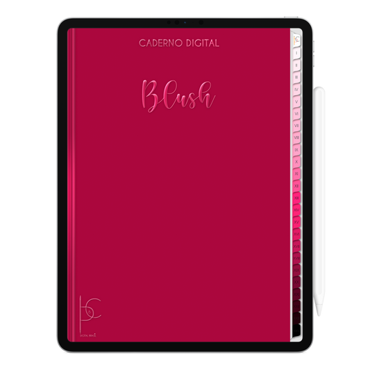 Caderno Digital Blush Mistério 24 Matérias • Para iPad e Tablet Android • Download instantâneo • Sustentável