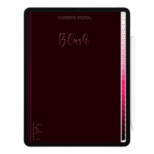 Caderno Digital Blush Mistério da Noite 24 Matérias • Para iPad e Tablet Android • Download instantâneo • Sustentável