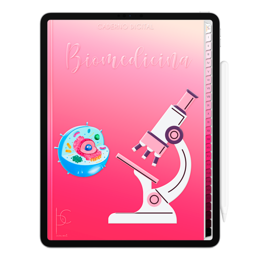Caderno Digital Blush Biomedicina Origem da Vida 24 Matérias • Para iPad e Tablet Android • Download instantâneo • Sustentável