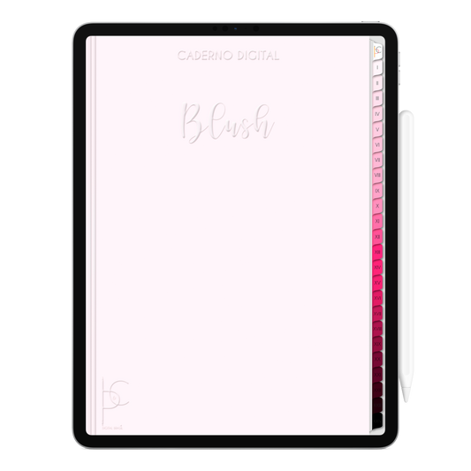 Caderno Digital Blush White Blush 24 Matérias • Para iPad e Tablet Android • Download instantâneo • Sustentável