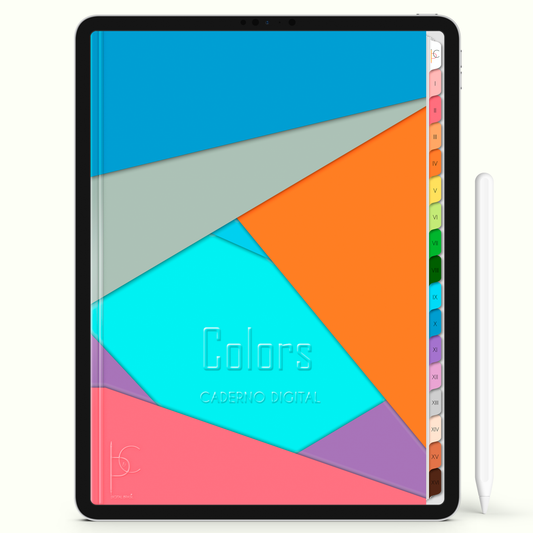 Caderno Digital Colors Retrato de Estudos 16 Matérias • Para iPad e Tablet Android • Download instantâneo • Sustentável