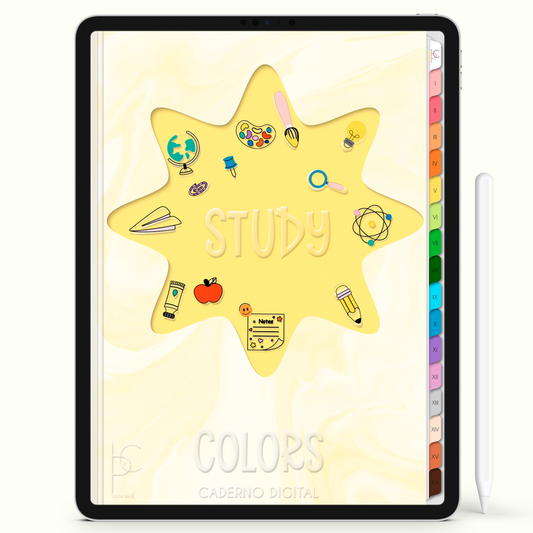 Caderno Digital Colors Study Notes Day 16 Matérias • Para iPad e Tablet Android • Download instantâneo • Sustentável
