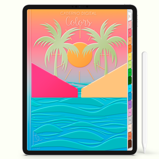 Caderno Digital Colors Verão Motivação nos Estudos 16 Matérias • Para iPad e Tablet Android • Download instantâneo • Sustentável