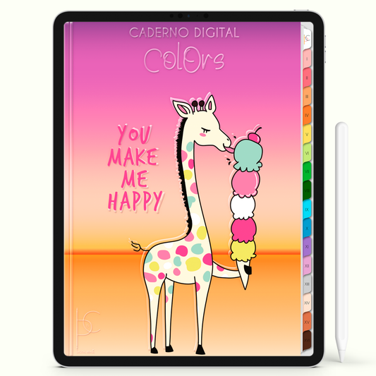 Caderno Digital Colors Sundae 16 Matérias • Para iPad e Tablet Android • Download instantâneo • Sustentável