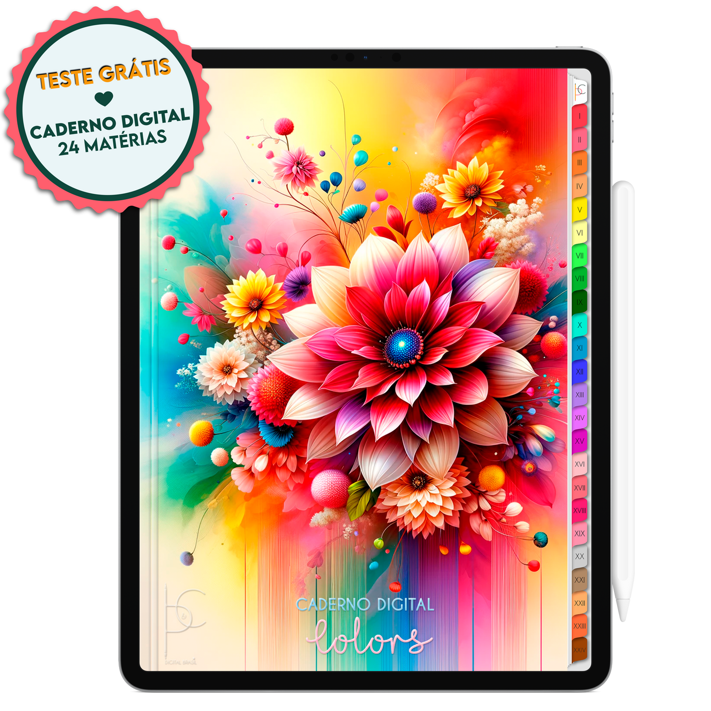 Caderno Digital Grátis Teste Gratuito no iPad ou Tablet Android, Tablet Samsung Planner Digital Cadernos & Planner Digital Brasil App GoodNotes, Notein, Samsung Notes Caderno para Tablet, Caderno Grátis