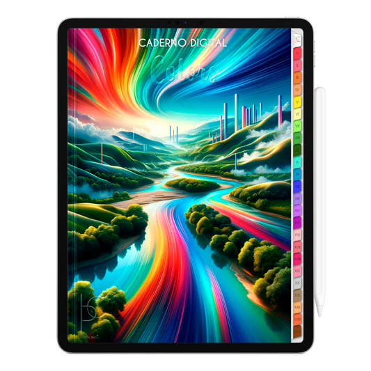 Caderno Digital Colors 24 Matérias Exclusivo para iPad e Tablet Android. Aplicativos de Anotação GoodNotes, Flexcil, Samsung Notes, Noteshelf. Lembretes Apple Calendar e Google Agenda. Páginas Estudos, Anotações, Resumos, Vida Acadêmica, Pautada, Pontilhada, Cronograma Estudos, Notas da Matéria, Coeficiente de Rendimento. Cadernos & Planner Digital Brasil