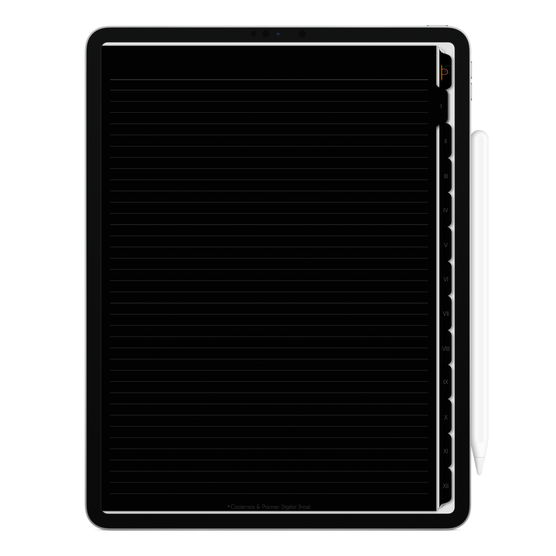 Caderno digital Unic Black básico e estiloso, para estudos e anotações. Exclusivo para estudar e se planejar no iPad e tablets Android tablets da Samsung (TabS6 Lite, Tab S9 Fe, Tab S9 +, Galaxy Tab S10 Ultra · Galaxy Tab S10+, compatível com aplicativos de anotações digitais GoodNotes e Notein. Baixe grátis o Caderno Digital Gratuito. Faça o download do Planner Digital Grátis.