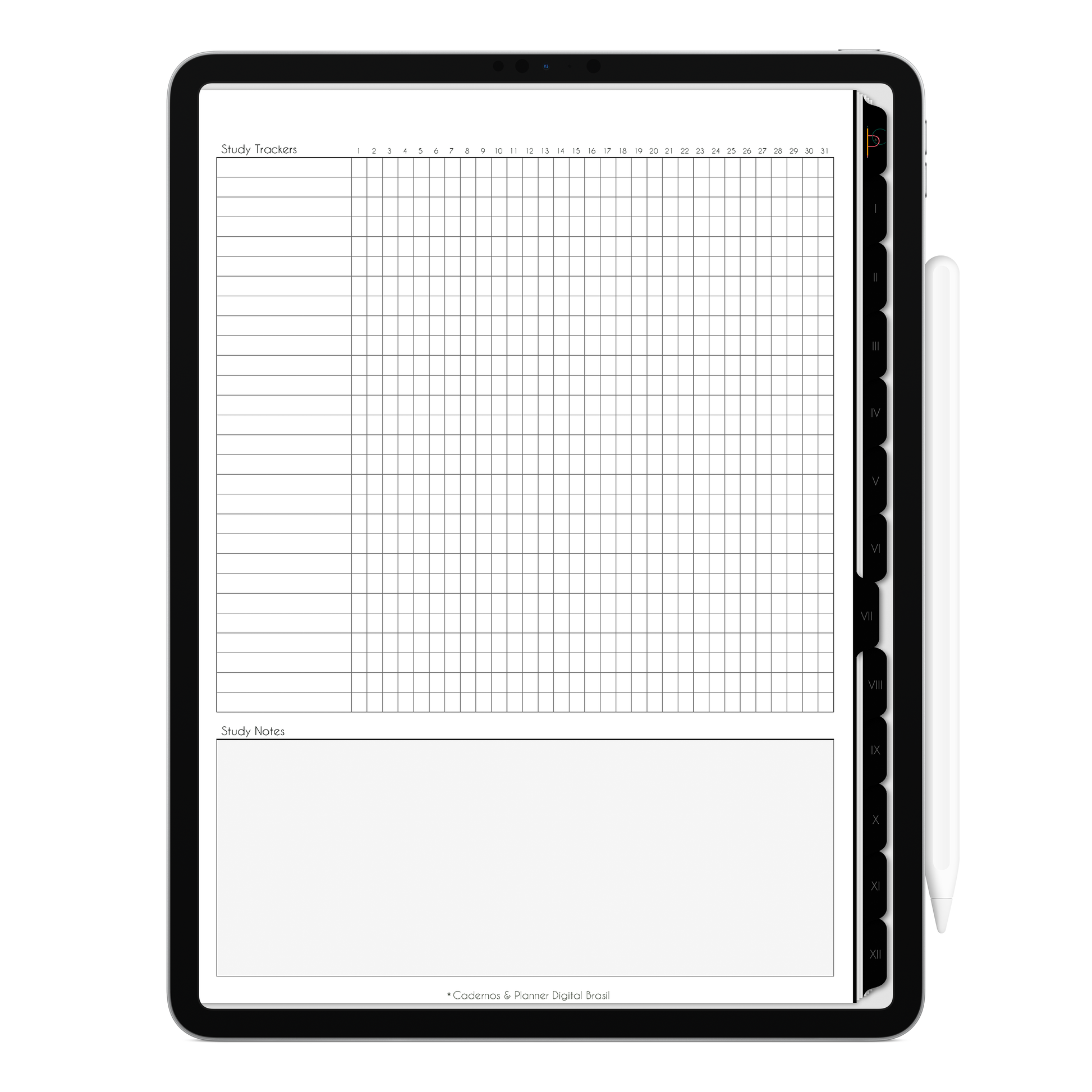 Caderno digital Unic Black básico e estiloso, para estudos e anotações. Exclusivo para estudar e se planejar no iPad e tablets Android tablets da Samsung (TabS6 Lite, Tab S9 Fe, Tab S9 +, Galaxy Tab S10 Ultra · Galaxy Tab S10+, compatível com aplicativos de anotações digitais GoodNotes e Notein. Baixe grátis o Caderno Digital Gratuito. Faça o download do Planner Digital Grátis.