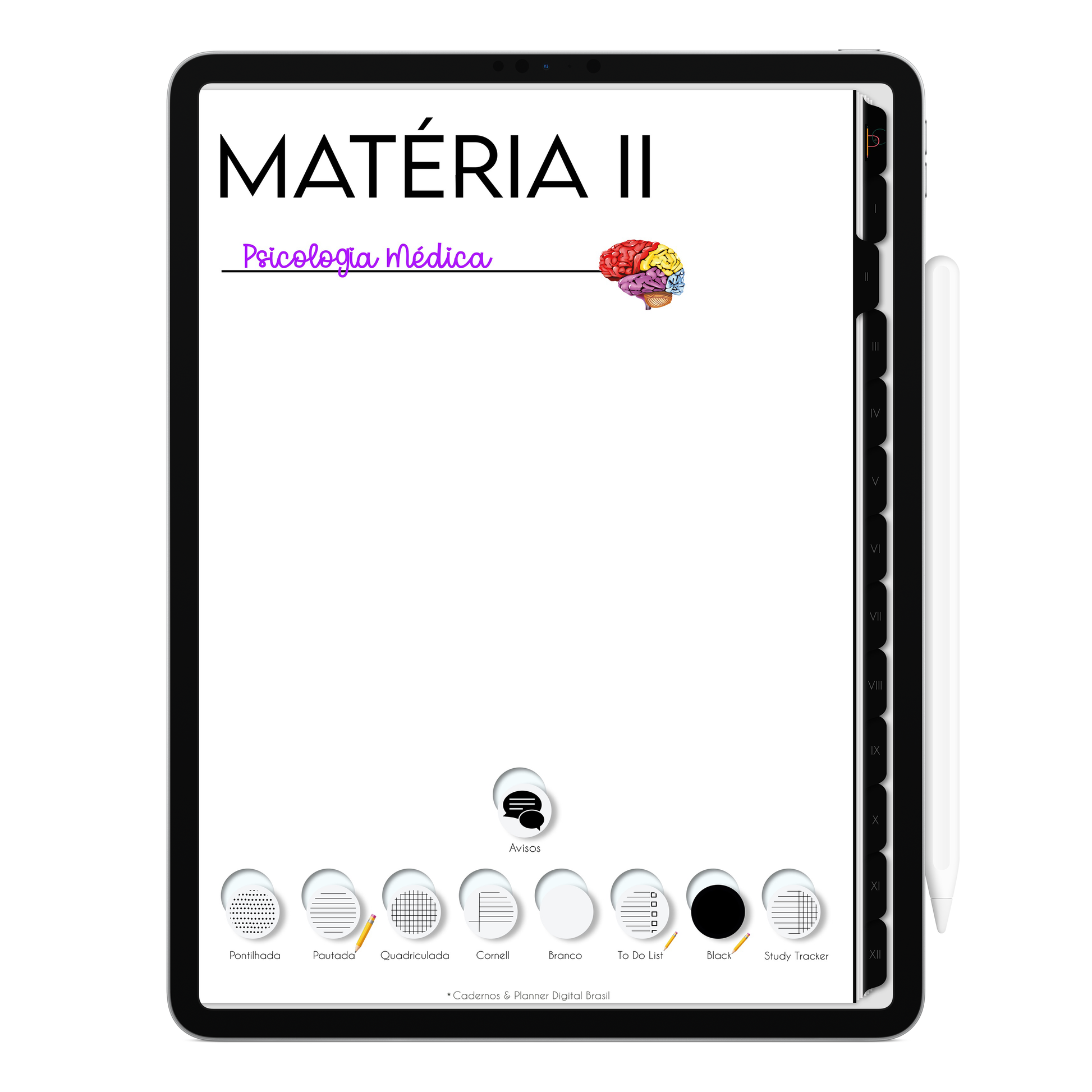 Caderno digital Unic Black básico e estiloso, para estudos e anotações. Exclusivo para estudar e se planejar no iPad e tablets Android tablets da Samsung (TabS6 Lite, Tab S9 Fe, Tab S9 +, Galaxy Tab S10 Ultra · Galaxy Tab S10+, compatível com aplicativos de anotações digitais GoodNotes e Notein. Baixe grátis o Caderno Digital Gratuito. Faça o download do Planner Digital Grátis.