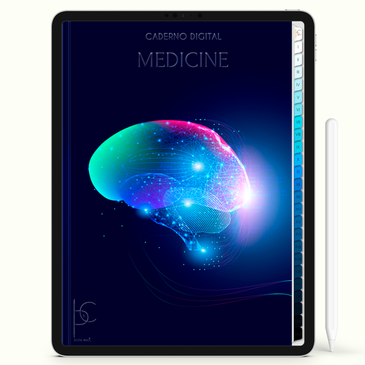 Caderno Digital 24 Matérias - Medicina, para ipad e tablet android. Cadernos & Planner Digital Brasil