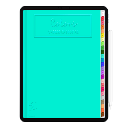 Caderno Digital Colors 24 Matérias Águas Límpidas • Para iPad e Tablet Android • Download instantâneo