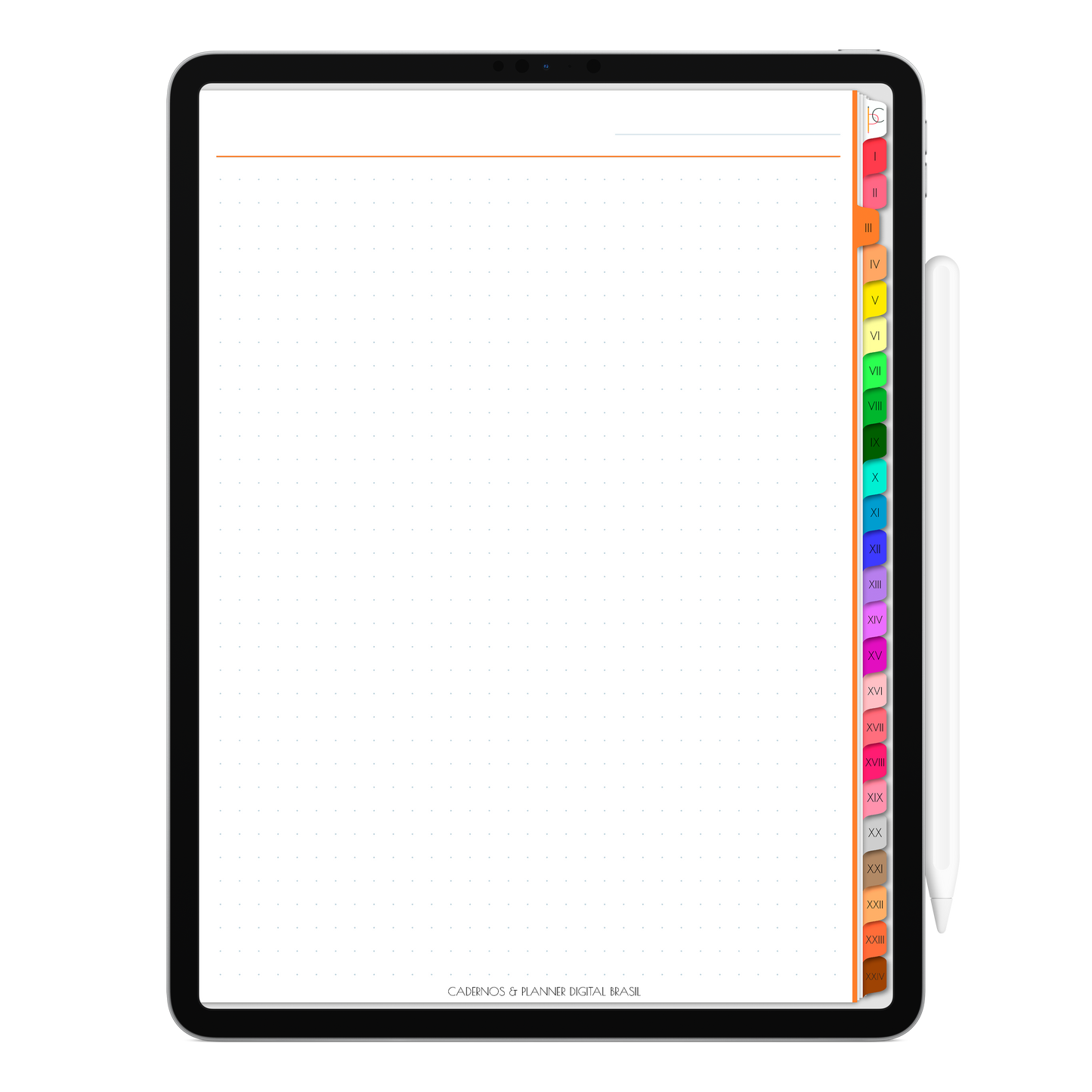 Caderno Digital Grátis Teste Gratuito no iPad ou Tablet Android, Tablet Samsung Planner Digital Cadernos & Planner Digital Brasil App GoodNotes, Notein, Samsung Notes Caderno para Tablet, Caderno Grátis Página Pontilhada