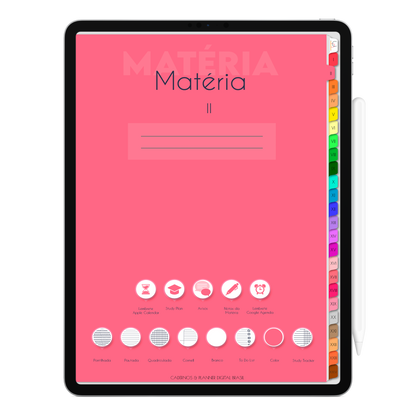 Caderno Digital Colors 24 Matérias Inspiração • Para iPad e Tablet Android • Download instantâneo