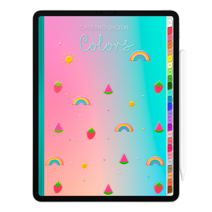 Caderno Digital Colors 24 Matérias Happy Summer • Para iPad e Tablet Android • Download instantâneo