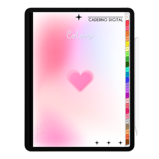 Caderno Digital Colors 24 Matérias Paz e Liberdade • Para iPad e Tablet Android • Download instantâneo