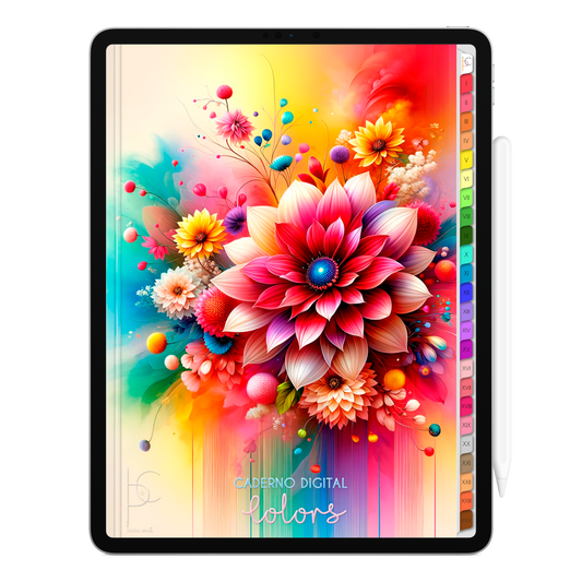 Caderno Digital Colors 24 Matérias Vida em Equilíbrio • Para iPad e Tablet Android • Download instantâneo