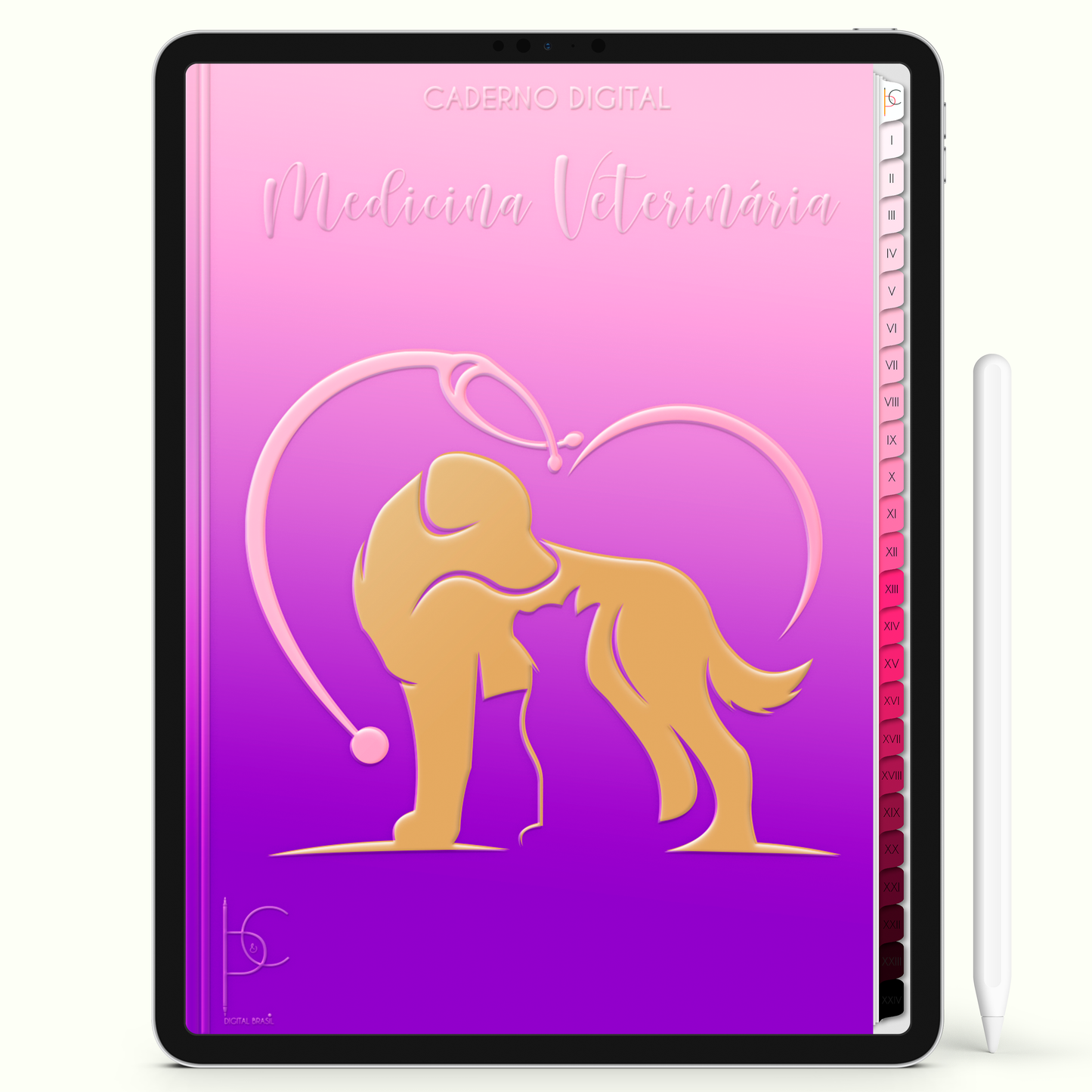 Caderno Digital Blush Eu Escolhi Ser Veterinária 24 Matérias • iPad Tablet Android • Download instantâneo • Sustentável