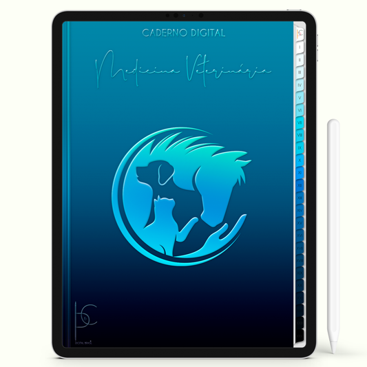 Caderno Digital 24 Matérias - Medicina Veterinária, para ipad e tablet. Cadernos & Planner Digital Brasil