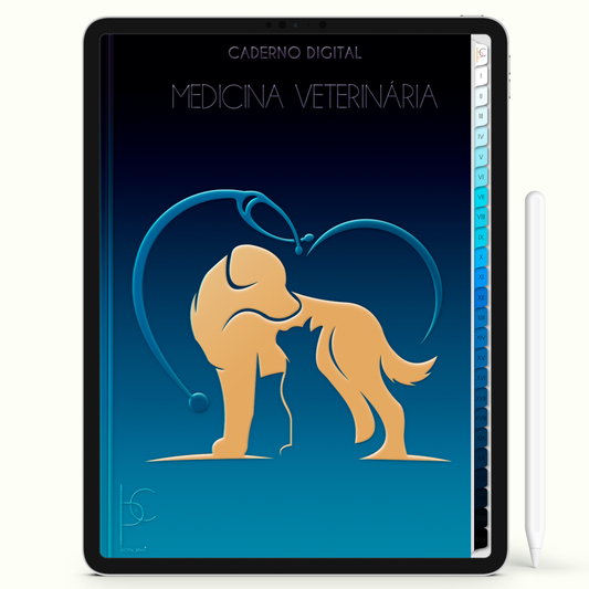 Caderno Digital 24 Matérias - Medicina Veterinária, para ipad e tablet. Cadernos & Planner Digital Brasil