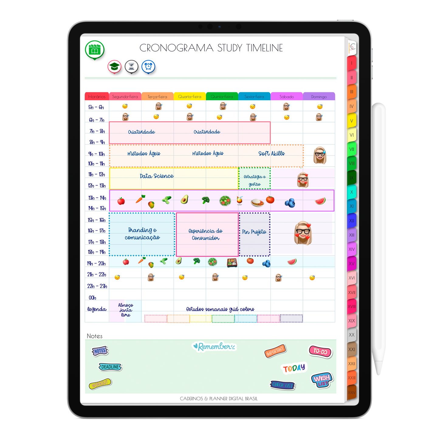 Caderno Digital Grátis Teste Gratuito no iPad ou Tablet Android, Tablet Samsung Planner Digital Cadernos & Planner Digital Brasil App GoodNotes, Notein, Samsung Notes Caderno para Tablet, Caderno Grátis Cronograma de Estudos