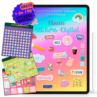 Caderno Digital Colors 24 Matérias Vida em Equilíbrio • Para iPad e Tablet Android • Download instantâneo