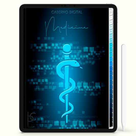Caderno Digital 24 Matérias - Medicina, para ipad e tablet android. Cadernos & Planner Digital Brasil