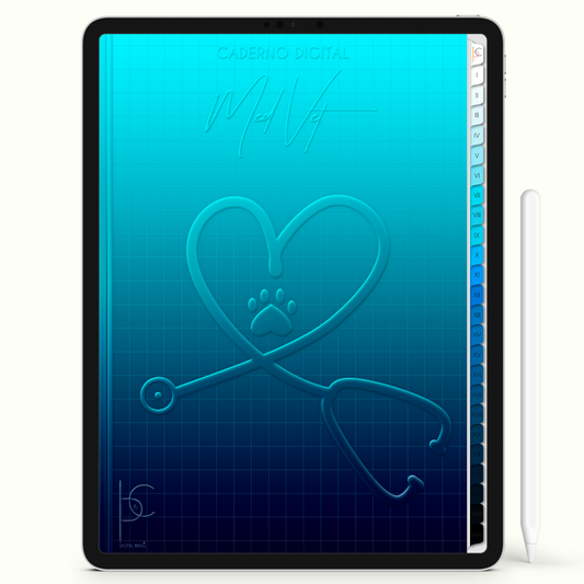 Caderno Digital 24 Matérias - Medicina Veterinária, para ipad e tablet android. Cadernos & Planner Digital Brasil