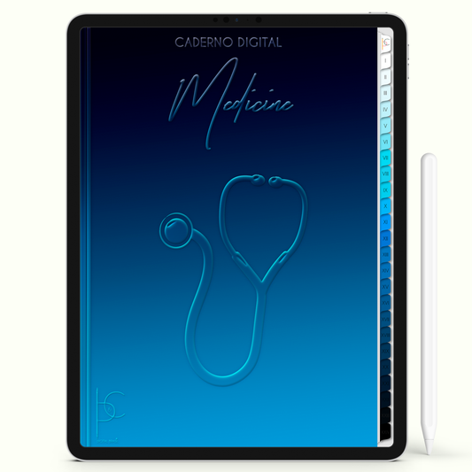 Caderno Digital 24 Matérias - Medicina, para ipad e tablet android. Cadernos & Planner Digital Brasil