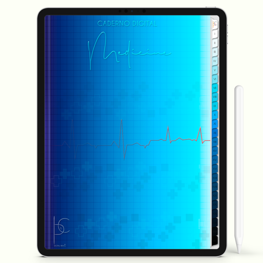 Caderno Digital 24 Matérias - Medicina, para ipad e tablet android. Cadernos & Planner Digital Brasil